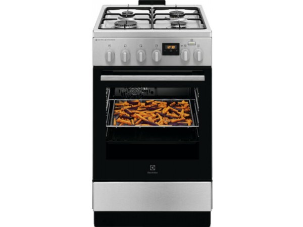 ELECTROLUX LKK560232X Kombinált tűzhely, SteamBake, AirFry, Multi 8, Termosztát, 58 l