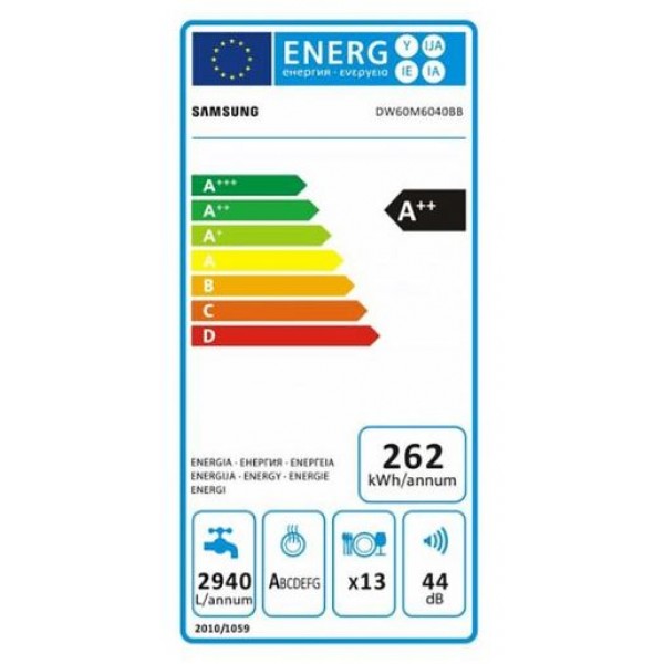 Samsung DW60M6040BB/EO Beépíthető mosogatógép