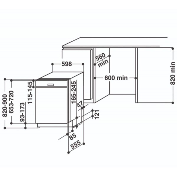 Whirlpool WBO 3T341PX Beépíthető mosogatógép