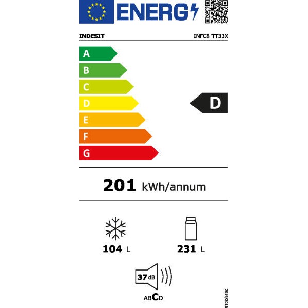 Indesit INFC8 TT33X Alulfagyasztós hűtőszekrény