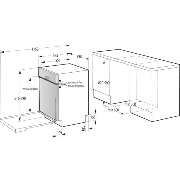 Gorenje GI642D60X Beépíthető mosogatógép