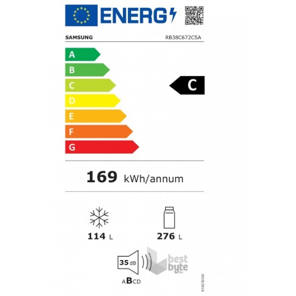 SAMSUNG RB38C672CSA/EF No Frost kombinált hűtőszekrény