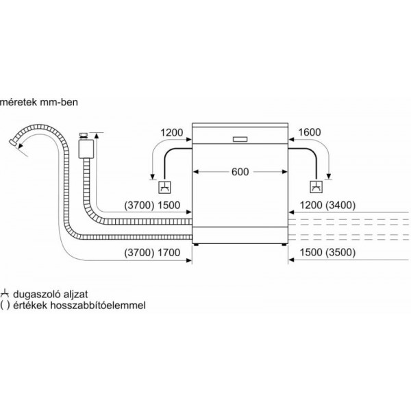 Bosch SMI4HVS00E Beépíthető mosogatógép, bútorlap nélkül