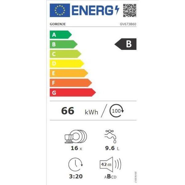 Gorenje GV673B60 Beépíthető teljesen integrálható mosogatógép