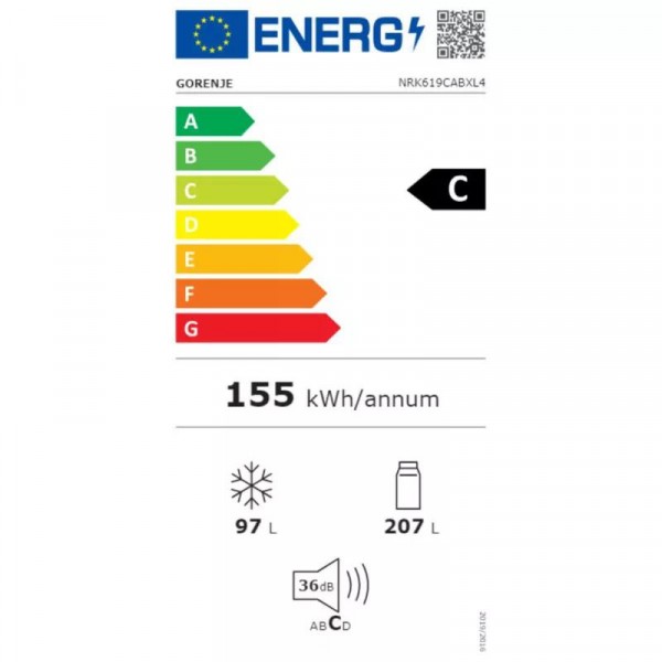 Gorenje NRK619CABXL4 Alulfagyasztós hűtőszekrény