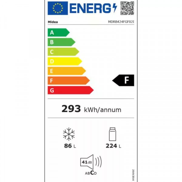 Midea MDRB424FGE02I Alulfagyasztós hűtőszekrény E Energiaosztály