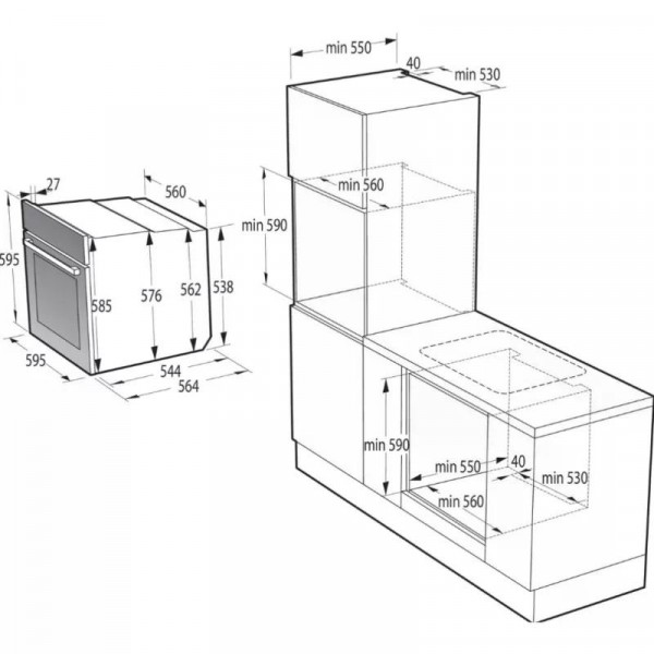 Gorenje BPSA6747DGWI Beépíthető Sütő 12 funkcióval