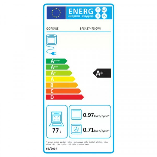 Gorenje BPSA6747DGWI Beépíthető Sütő 12 funkcióval