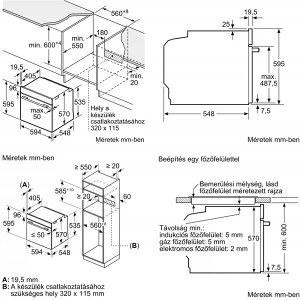 BOSCH HQG572EB3 Beépíthető sütő