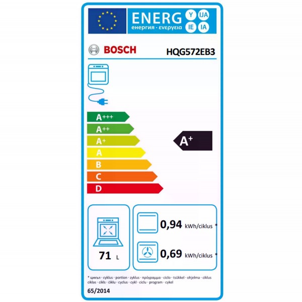 BOSCH HQG572EB3 Beépíthető sütő